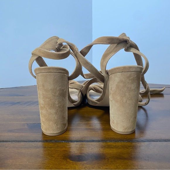 Steve Madden Camel Suede Lace Up Heels - Picture 6 of 9